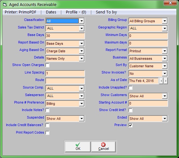 aged accounts receivable report
