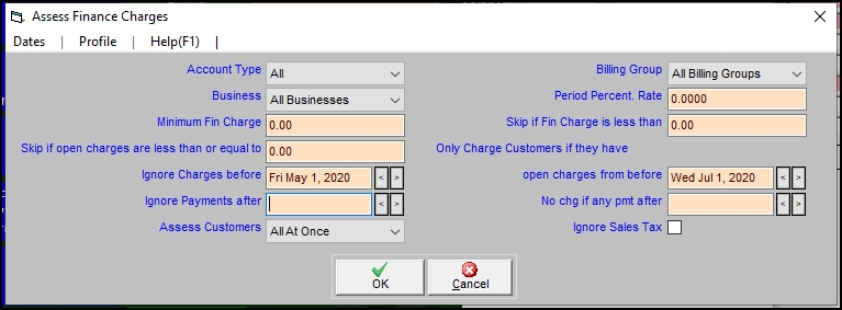 Assessing Finance Charges