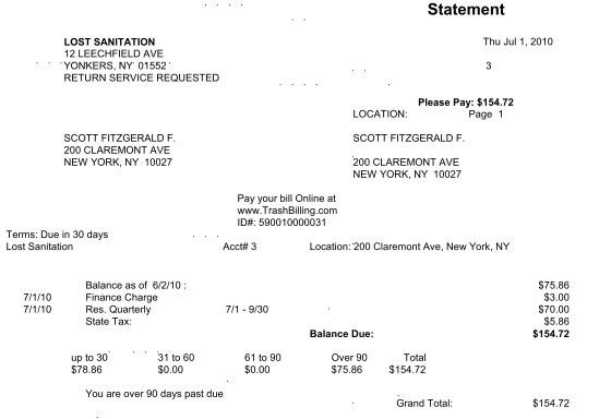 billing statement