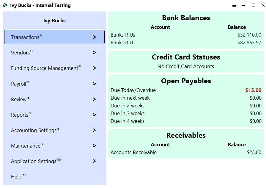 Ivy Bucks Accounting Software